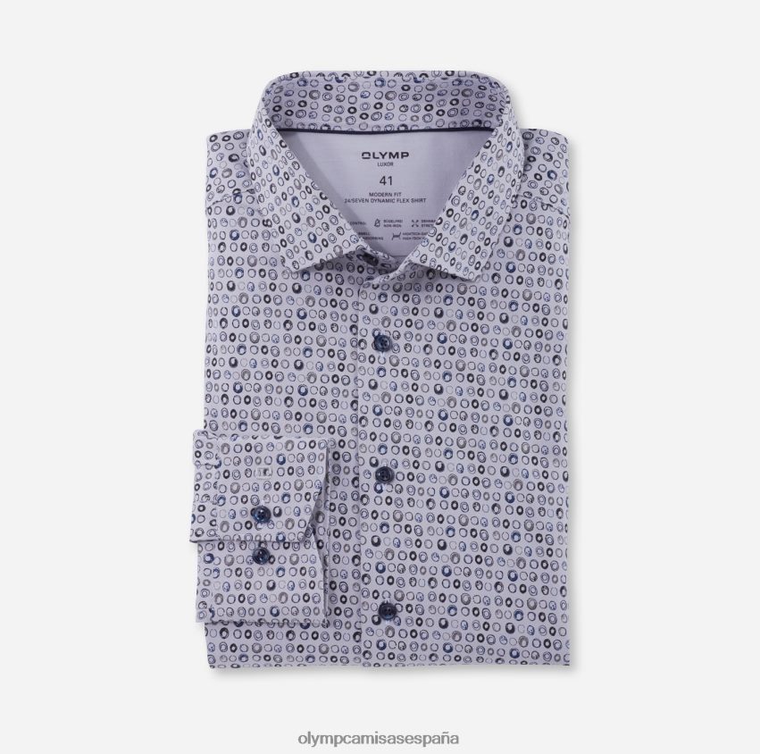 ropa OLYMP luxor 24/7 modern fit, camisa business, kent moderno, gris topo 8N2F1268