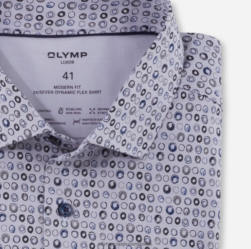 ropa OLYMP luxor 24/7 modern fit, camisa business, kent moderno, gris topo 8N2F1268