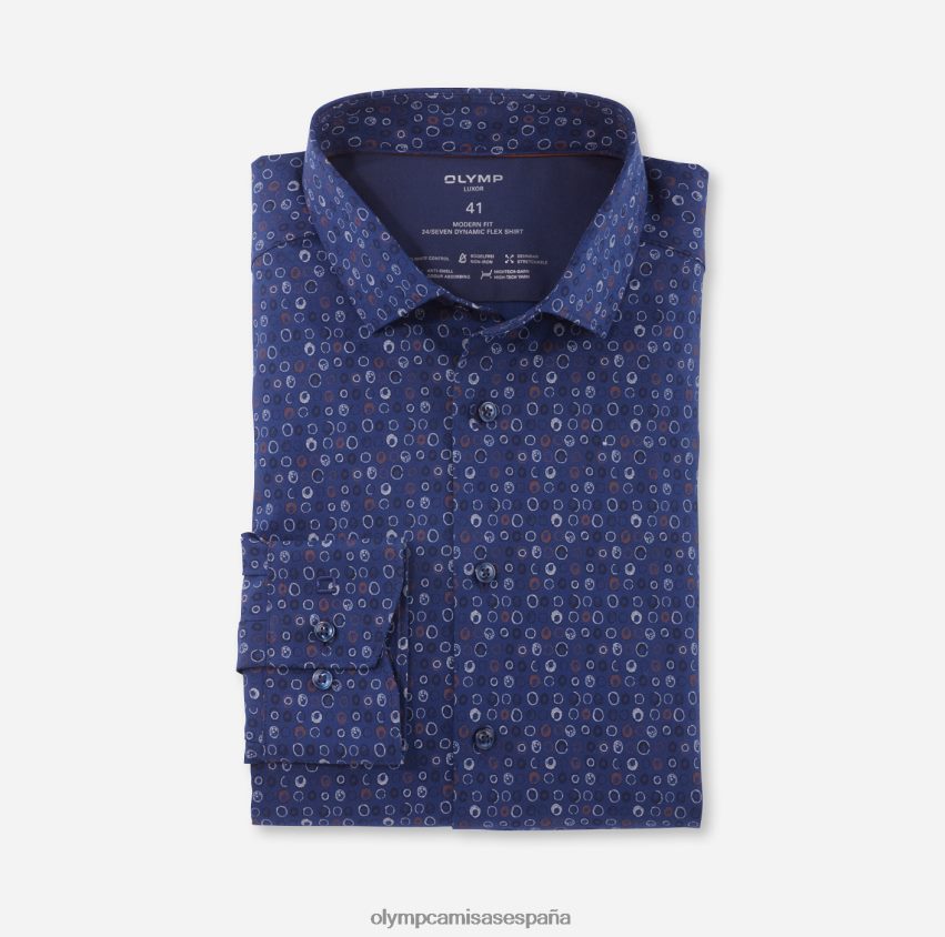 ropa OLYMP luxor 24/7 modern fit, camisa business, kent moderno, marrón rojizo 8N2F1288