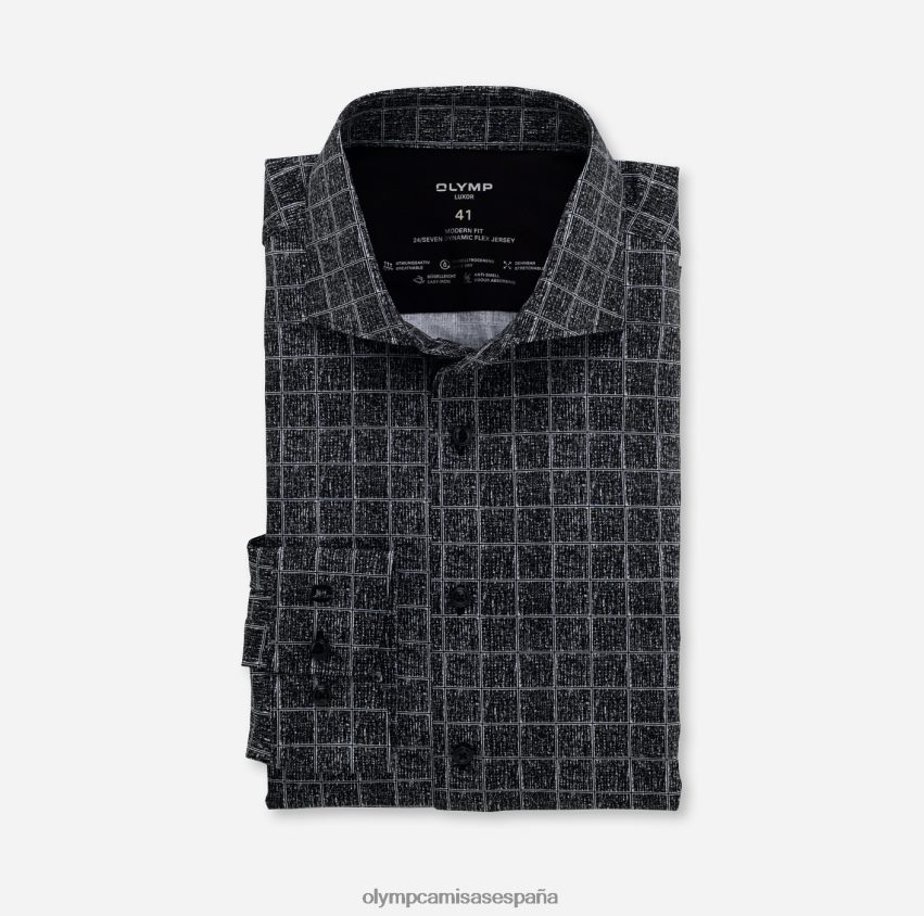 ropa OLYMP luxor 24/7 modern fit, camisa business, kent, negro 8N2F1352