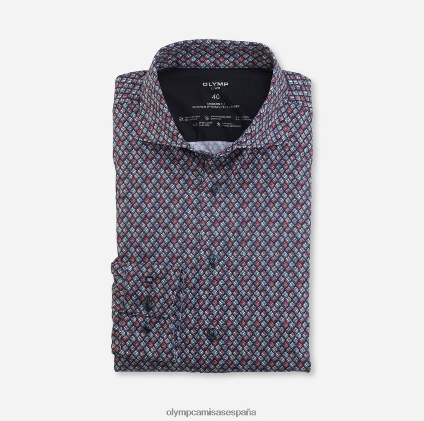 ropa OLYMP luxor 24/7 modern fit, camisa business, kent, rojo 8N2F1340