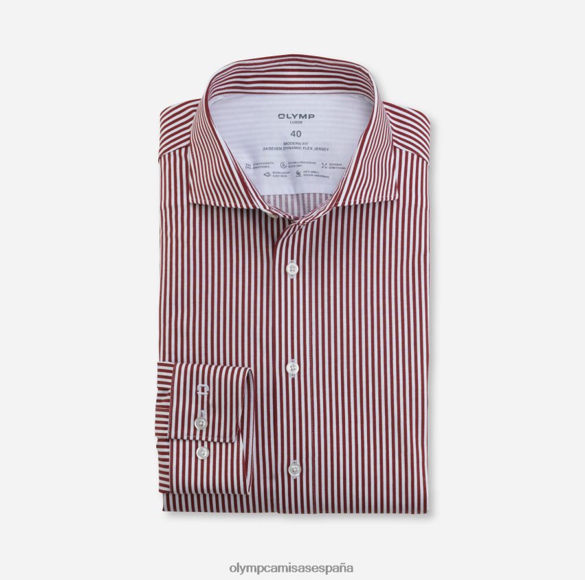 ropa OLYMP luxor 24/7 modern fit, camisa business, kent, rojo 8N2F1343