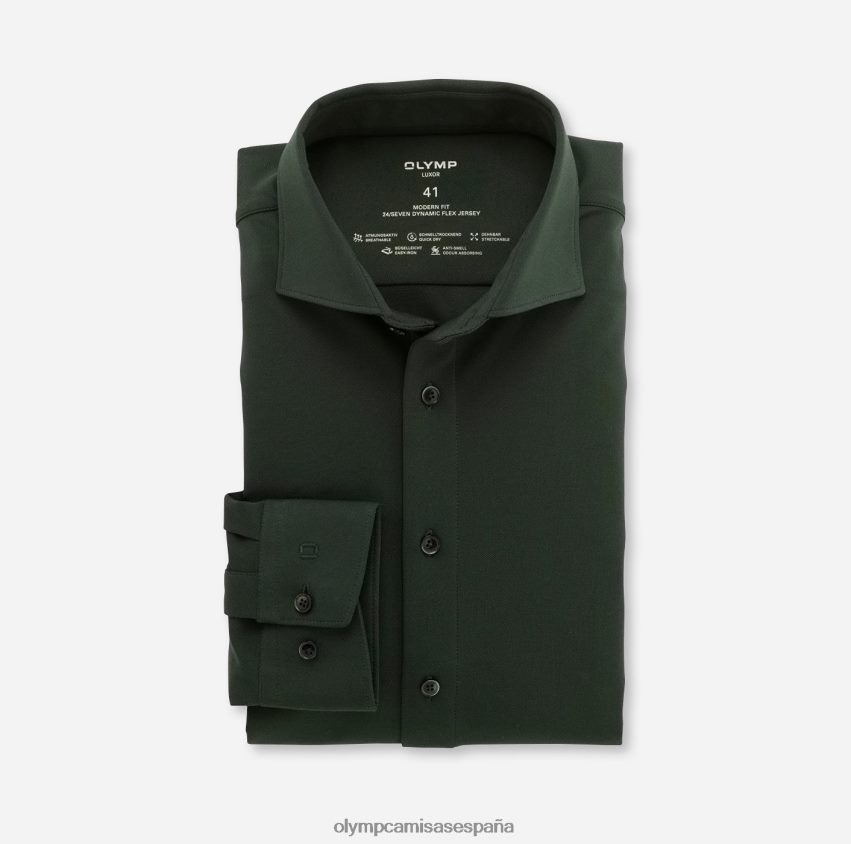 ropa OLYMP luxor 24/7 modern fit, camisa business, kent, verde oscuro 8N2F1349