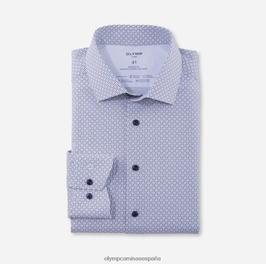 ropa OLYMP luxor 24/7 modern fit, camisa business, manga extra corta, global kent, gris topo 8N2F1459