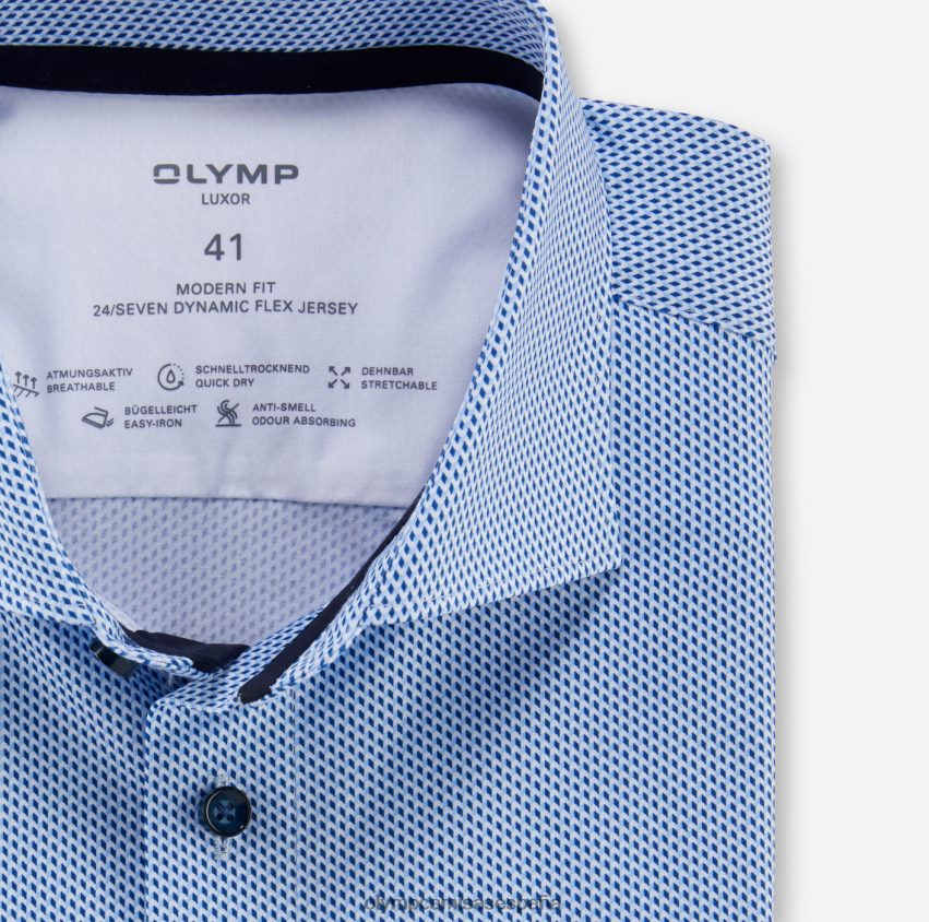 ropa OLYMP luxor 24/7 modern fit, camisa business, manga extra corta, kent, azul 8N2F1471