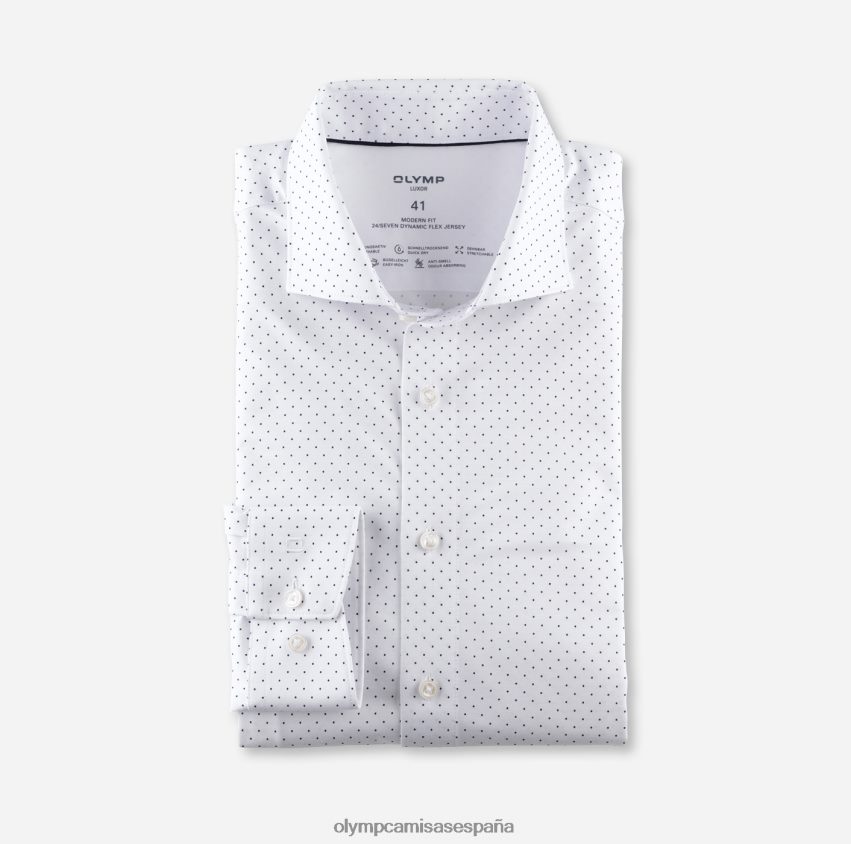 ropa OLYMP luxor 24/7 modern fit, camisa business, manga larga extra larga, kent, blanco 8N2F1435