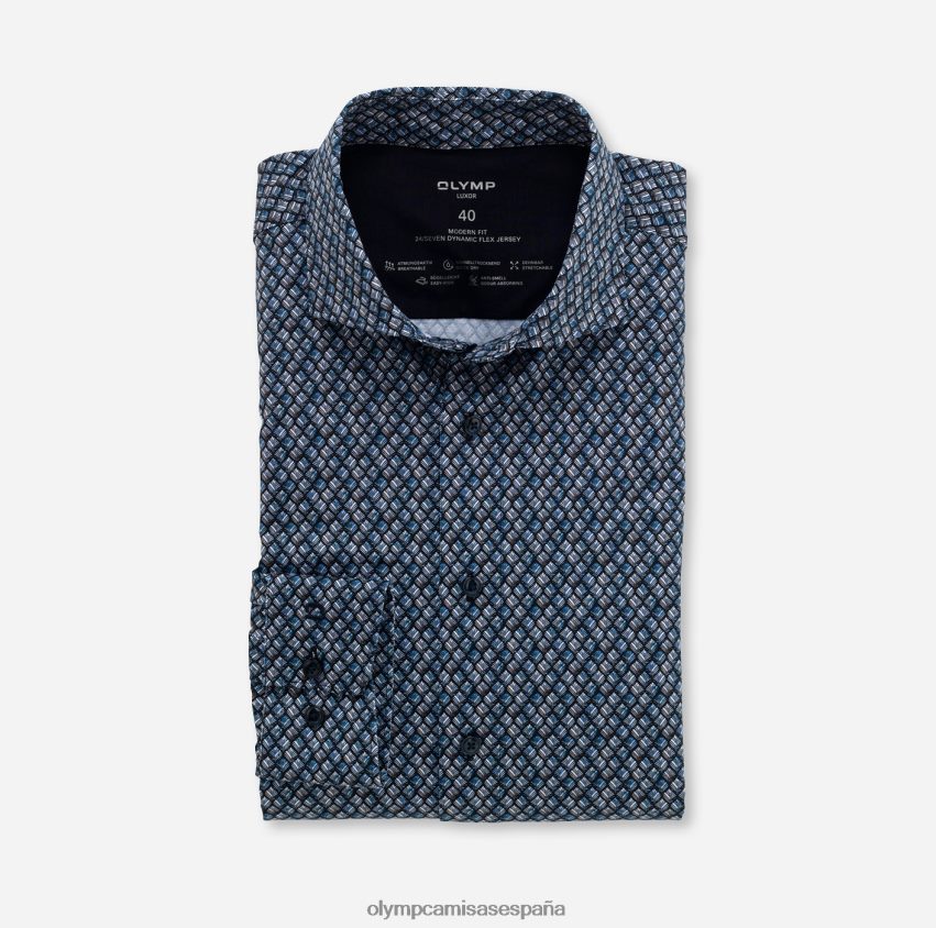 ropa OLYMP luxor 24/7 modern fit, camisa business, manga larga extralarga, kent, marino 8N2F1443