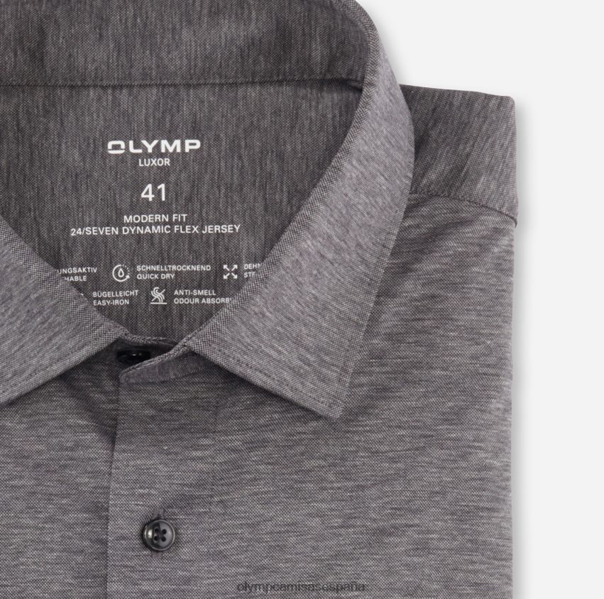 ropa OLYMP luxor 24/7 modern fit, camisa business, manga larga extralarga, new kent, antracita 8N2F1404