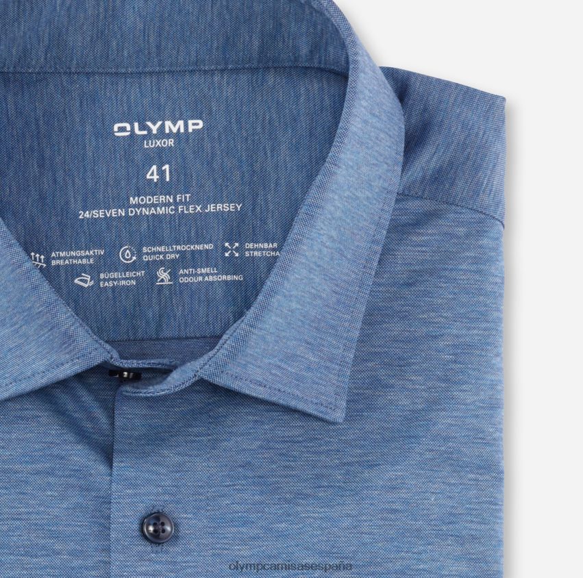 ropa OLYMP luxor 24/7 modern fit, camisa business, manga larga extralarga, new kent, azul 8N2F1403