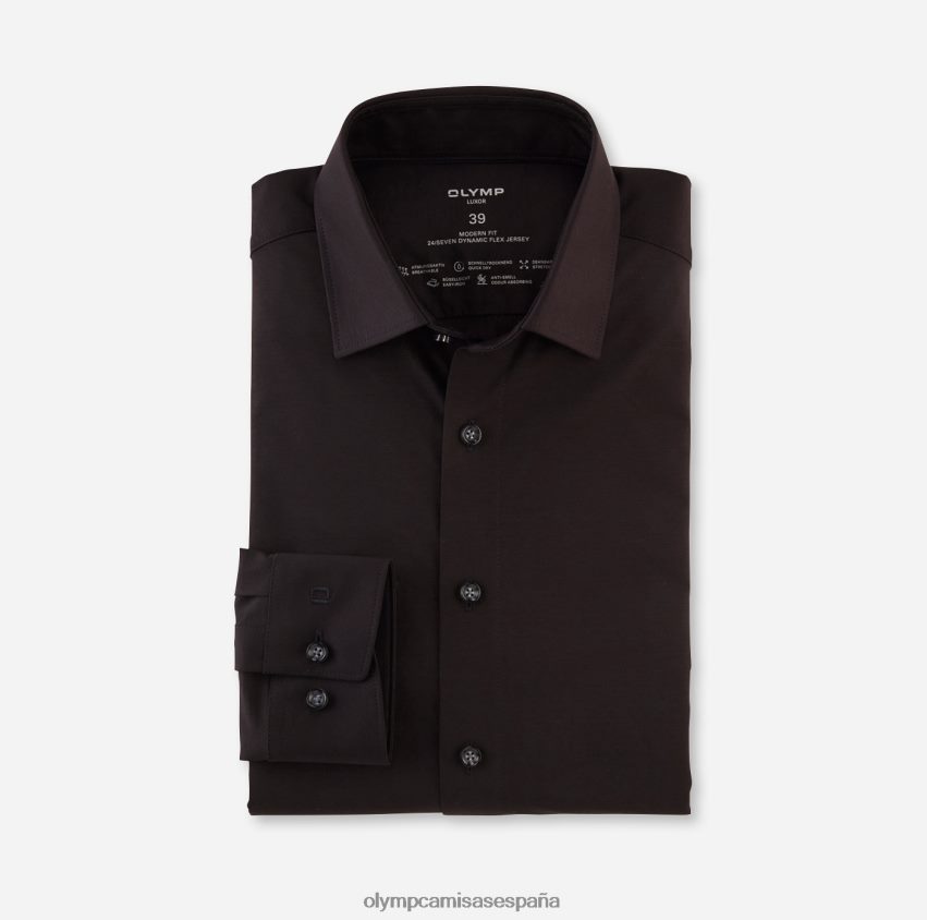 ropa OLYMP luxor 24/7 modern fit, camisa business, manga larga extralarga, new kent, negro 8N2F1426