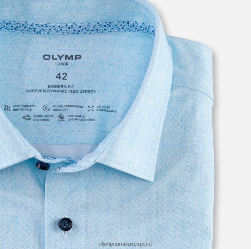 ropa OLYMP luxor 24/7 modern fit, camisa business, new kent, aguamarina 8N2F1234