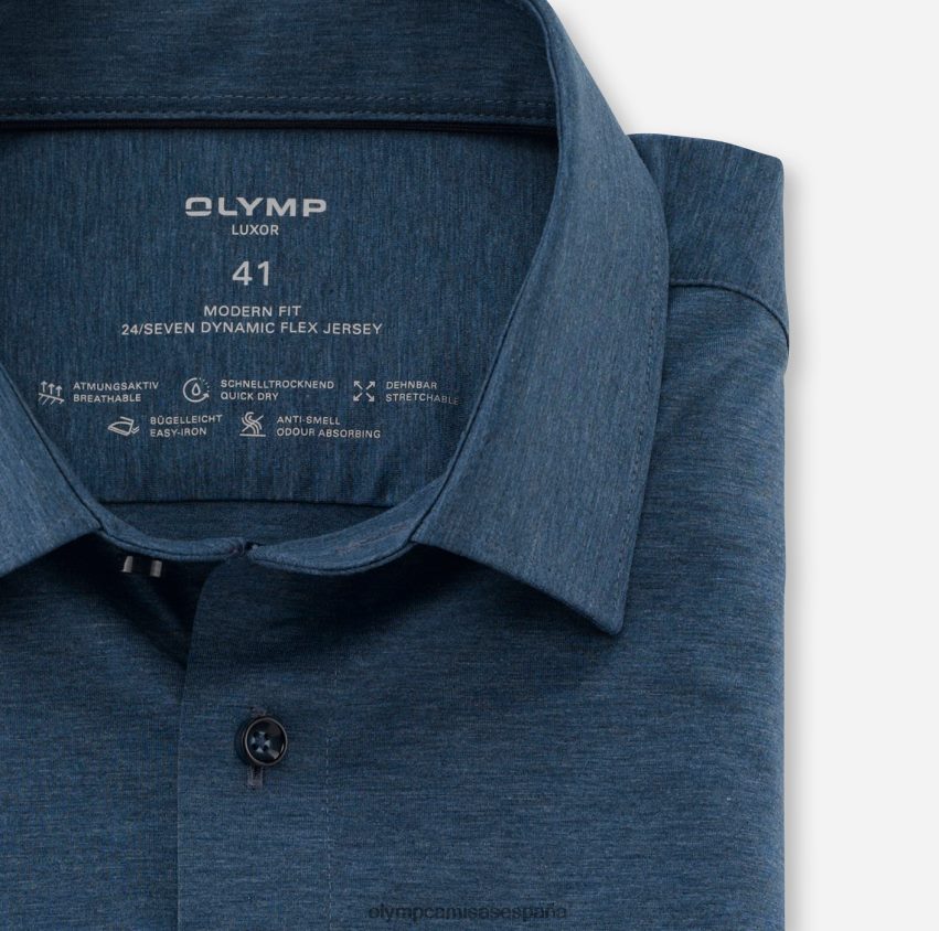 ropa OLYMP luxor 24/7 modern fit, camisa business, new kent, azul humo 8N2F975