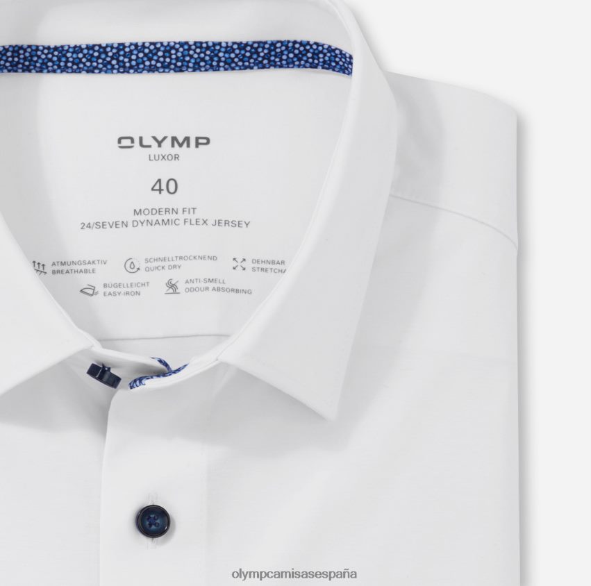 ropa OLYMP luxor 24/7 modern fit, camisa business, new kent, blanco 8N2F1069