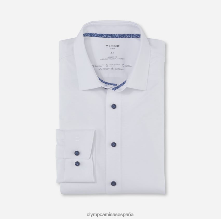 ropa OLYMP luxor 24/7 modern fit, camisa business, new kent, blanco 8N2F1307