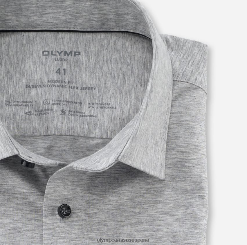 ropa OLYMP luxor 24/7 modern fit, camisa business, new kent, gris plateado 8N2F986