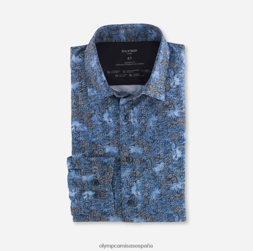 ropa OLYMP luxor 24/7 modern fit, camisa business, new kent, marino 8N2F1303