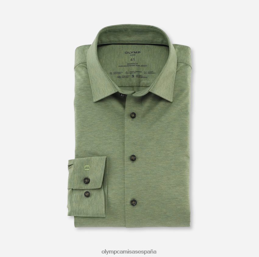 ropa OLYMP luxor 24/7 modern fit, camisa business, new kent, verde cristal 8N2F1316