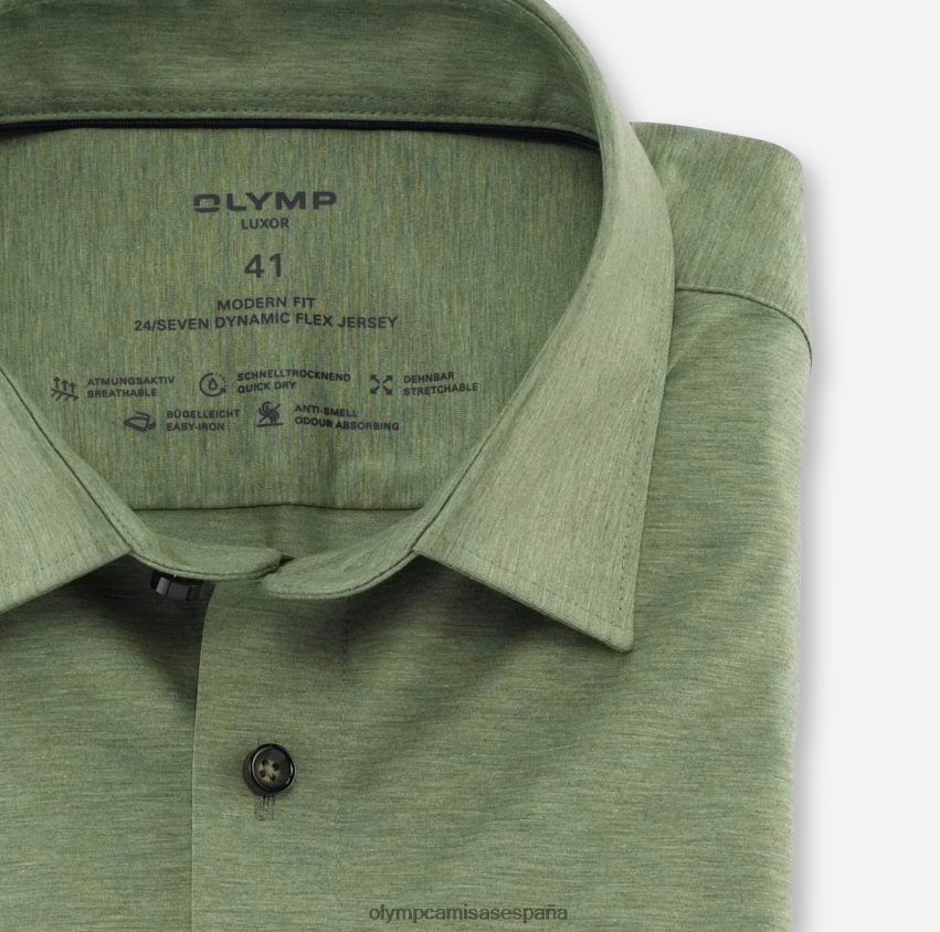 ropa OLYMP luxor 24/7 modern fit, camisa business, new kent, verde cristal 8N2F1316
