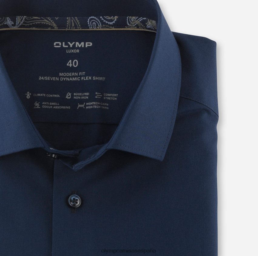 ropa OLYMP luxor 24/7 modern fit, camisa de negocios, kent moderno, marino 8N2F1320