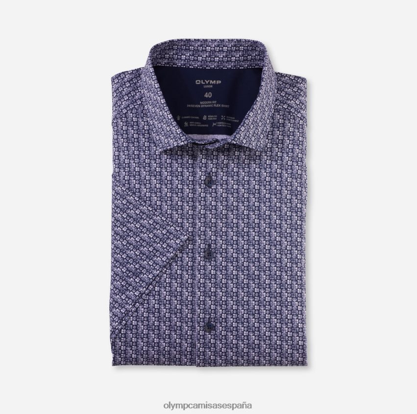 ropa OLYMP luxor 24/7 modern fit, camisa de negocios, kent moderno, marino 8N2F999