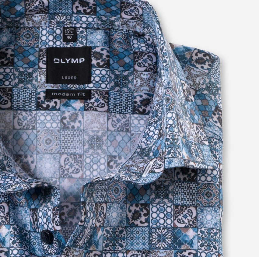 ropa OLYMP luxor modern fit, camisa business, global kent, azul 8N2F1361