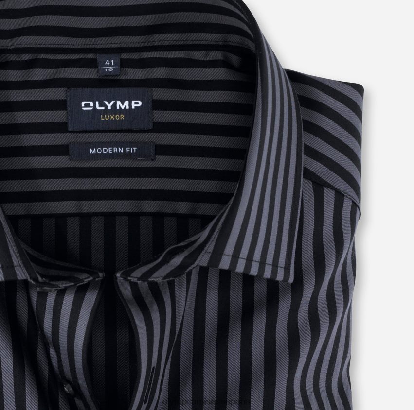 ropa OLYMP luxor modern fit, camisa business, global kent, gris plateado 8N2F1363