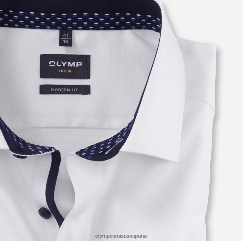 ropa OLYMP luxor modern fit, camisa business, manga larga extralarga, global kent, blanco 8N2F1402