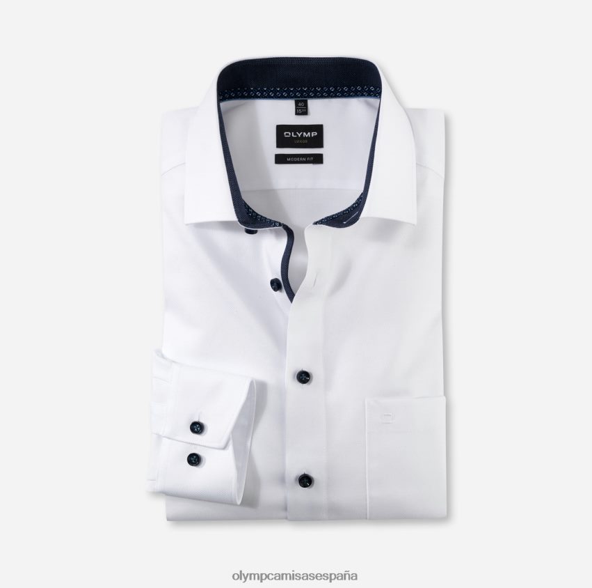 ropa OLYMP luxor modern fit, camisa business, manga larga extralarga, global kent, blanco 8N2F1438