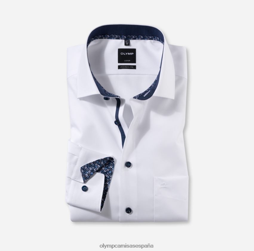 ropa OLYMP luxor modern fit, camisa business, manga larga extralarga, global kent, blanco 8N2F1444