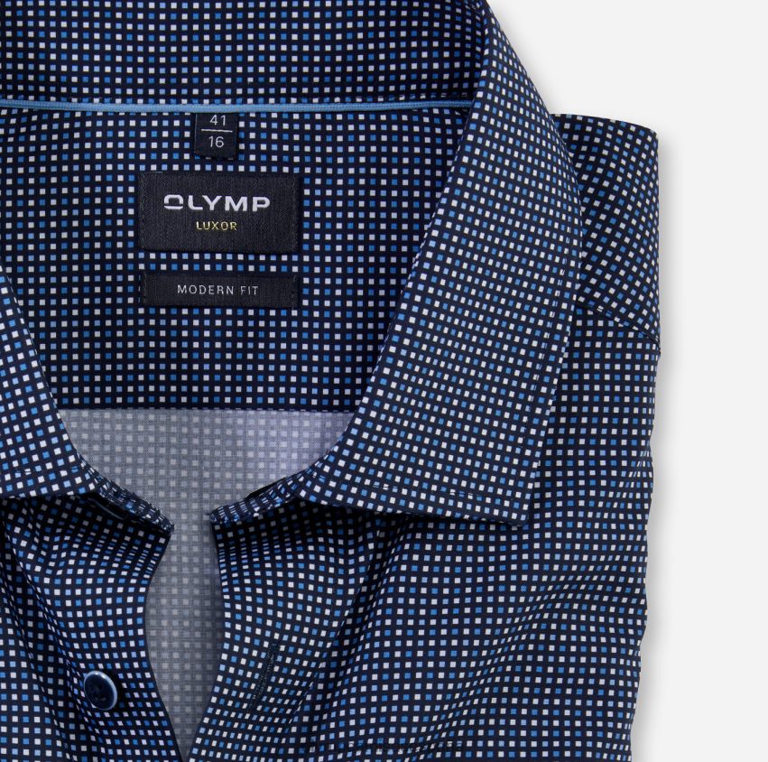 ropa OLYMP luxor modern fit, camisa business, manga larga extralarga, global kent, marine 8N2F1418