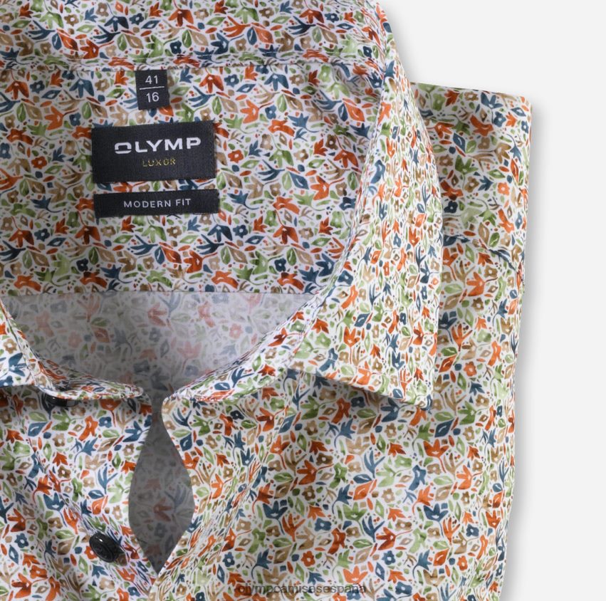 ropa OLYMP luxor modern fit, camisa business, manga larga extralarga, global kent, naranja 8N2F1446