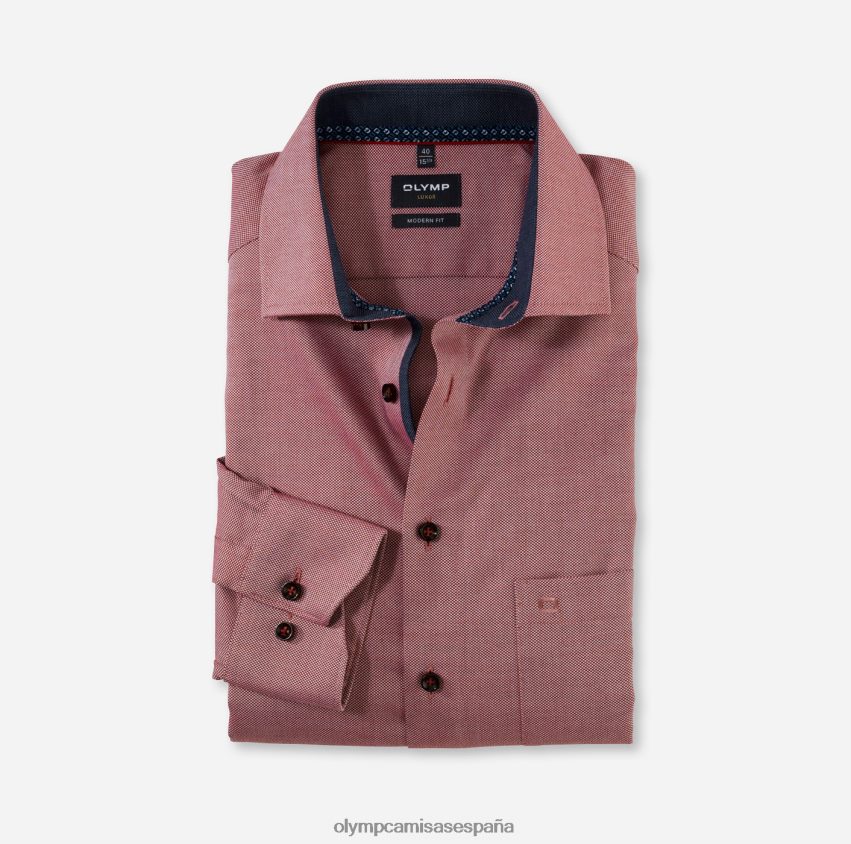 ropa OLYMP luxor modern fit, camisa business, manga larga extralarga, global kent, rojo 8N2F1437