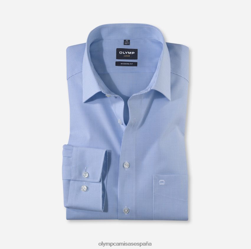 ropa OLYMP luxor modern fit, camisa business, manga larga extralarga, new kent, azul 8N2F1454