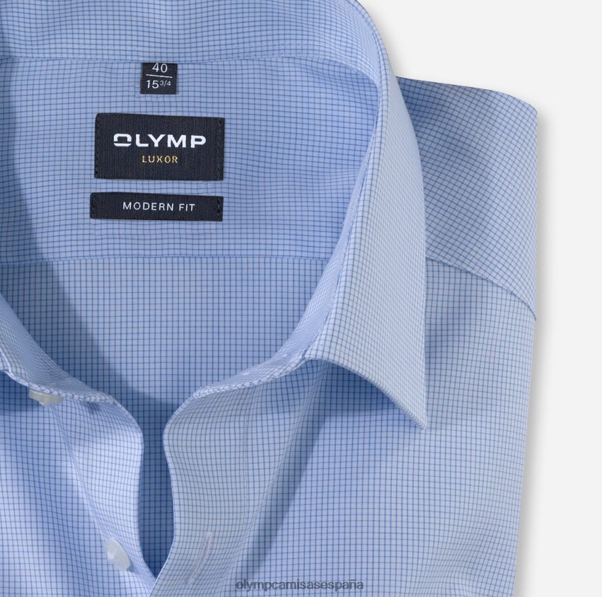 ropa OLYMP luxor modern fit, camisa business, manga larga extralarga, new kent, azul 8N2F1454
