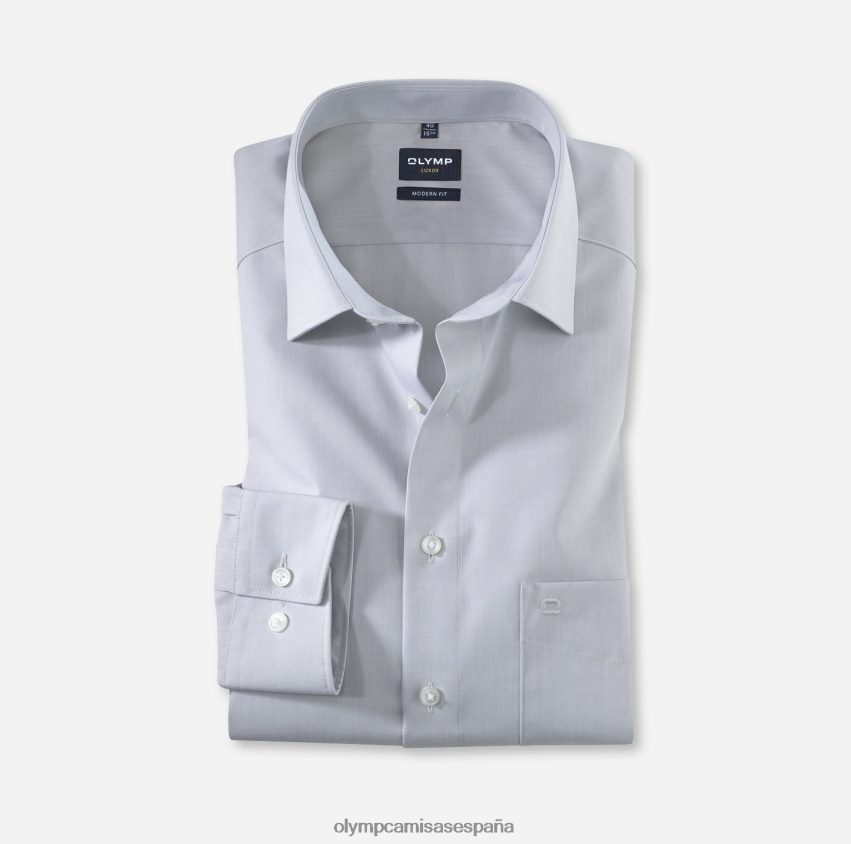 ropa OLYMP luxor modern fit, camisa business, new kent, gris plateado 8N2F1388