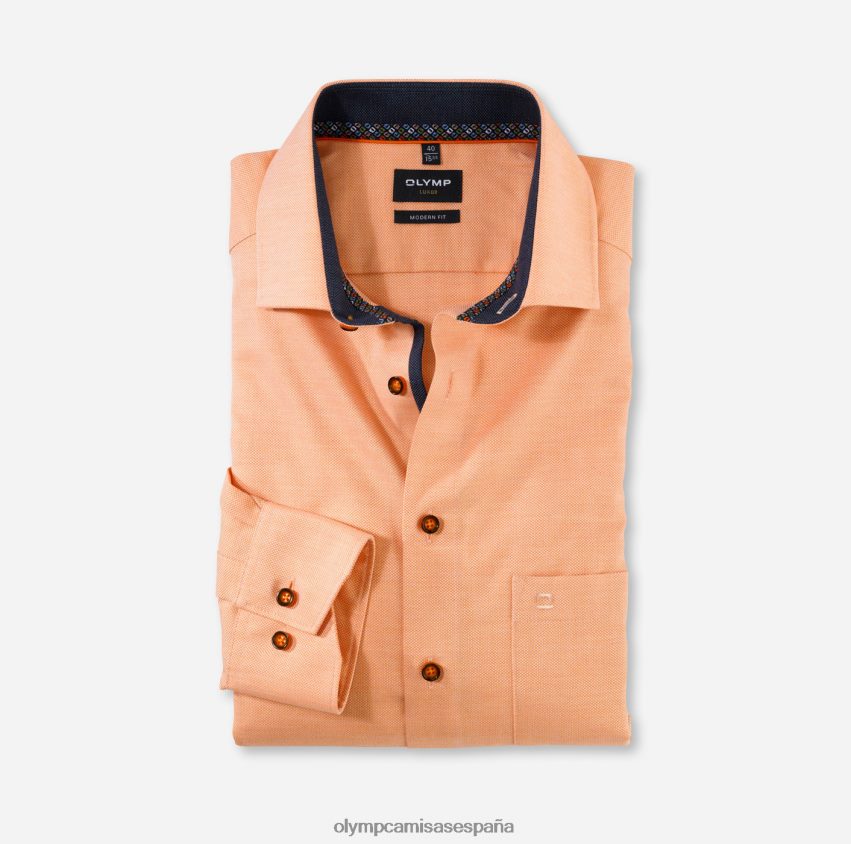 ropa OLYMP luxor modern fit, camisa de negocios, global kent, naranja 8N2F1286