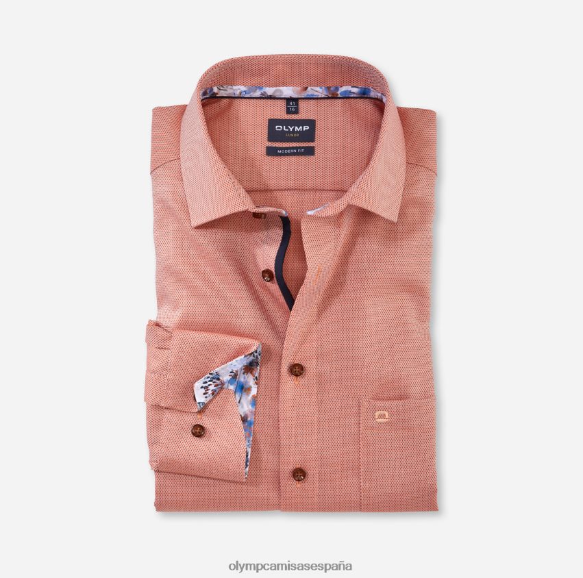ropa OLYMP luxor modern fit, camisa de negocios, global kent, naranja 8N2F1297