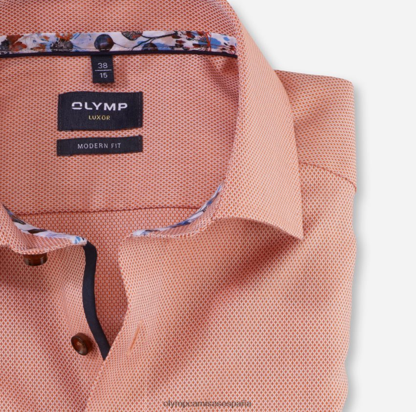 ropa OLYMP luxor modern fit, camisa de negocios, global kent, naranja 8N2F952