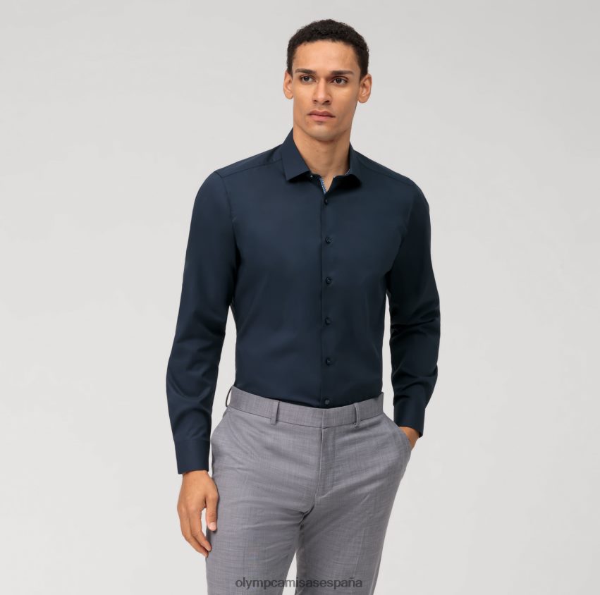 ropa OLYMP Ajuste corporal de nivel cinco, camisa de negocios, Kent moderno, cobalto. 8N2F513