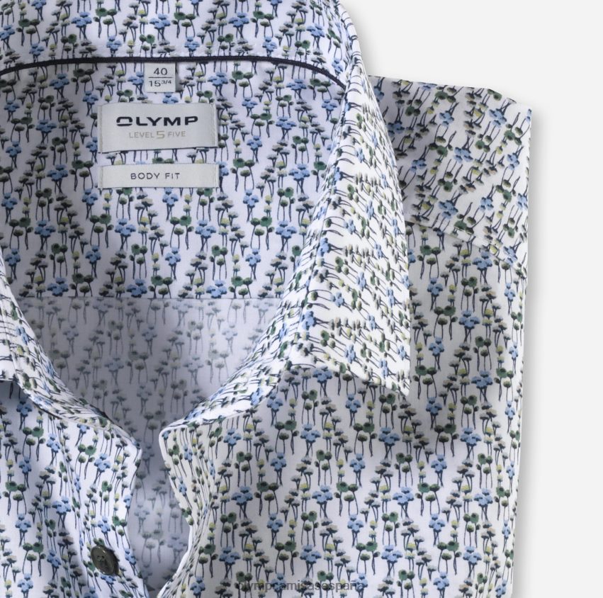 ropa OLYMP Ajuste corporal de nivel cinco, camisa de negocios, Kent moderno, lima. 8N2F764