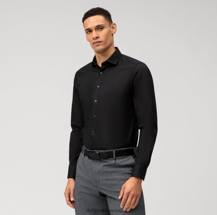 ropa OLYMP Ajuste corporal de nivel cinco, camisa de negocios, Royal Kent, negro. 8N2F795