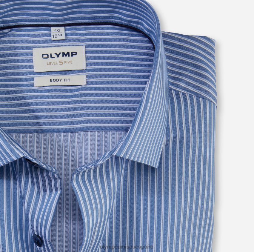 ropa OLYMP Body Fit de nivel cinco, camisa business, Kent moderno, azul humo 8N2F770