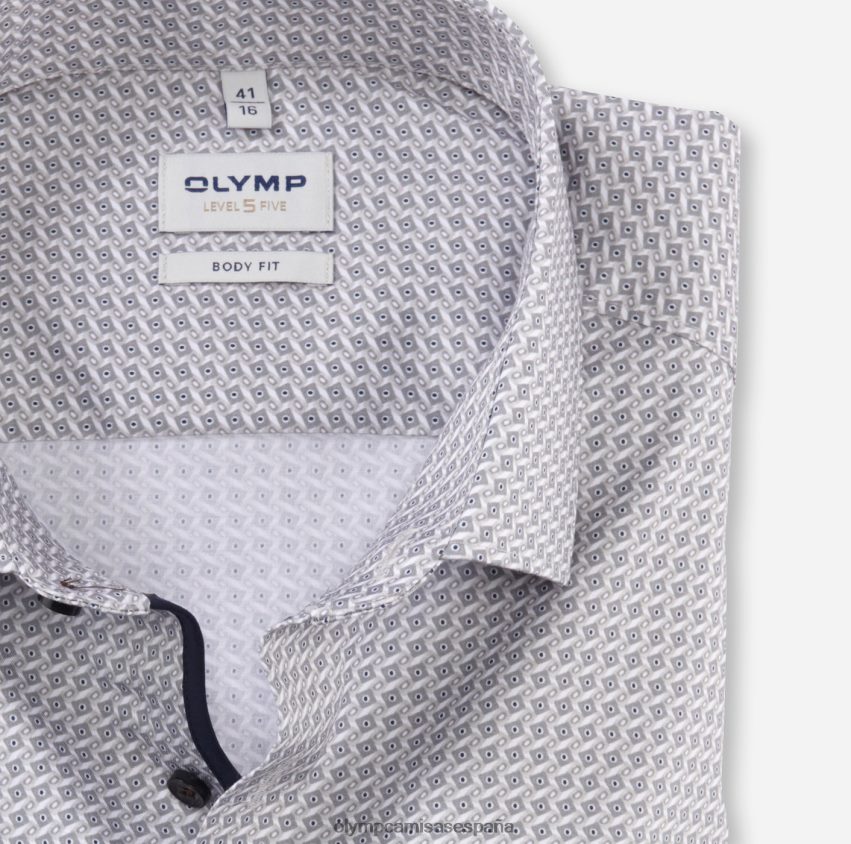 ropa OLYMP Body Fit de nivel cinco, camisa business, Kent moderno, color topo 8N2F515