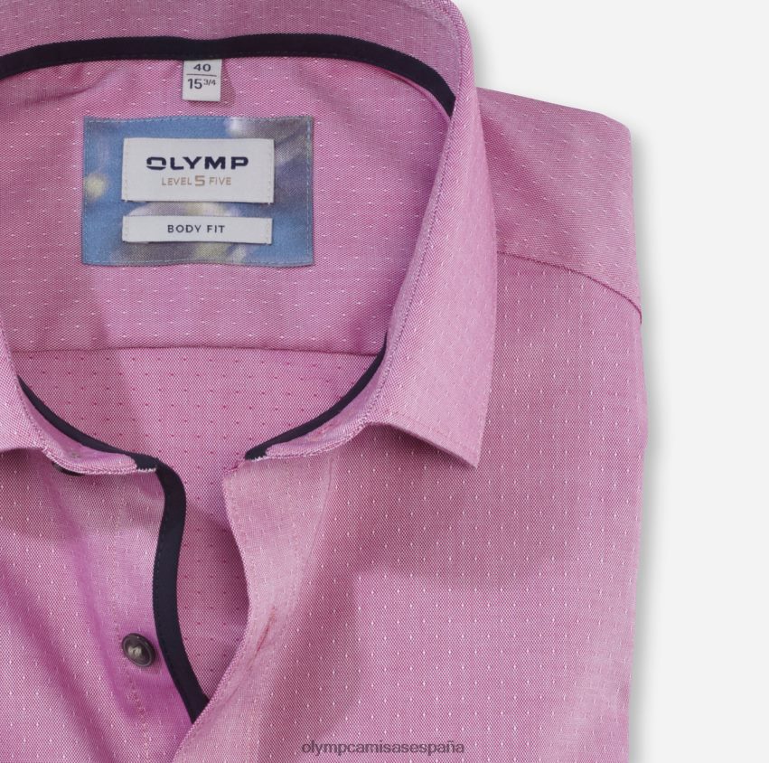 ropa OLYMP Body Fit de nivel cinco, camisa business, Kent moderno, fucsia 8N2F597