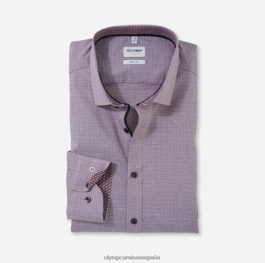 ropa OLYMP Body Fit de nivel cinco, camisa business, Kent moderno, rojo oscuro 8N2F650