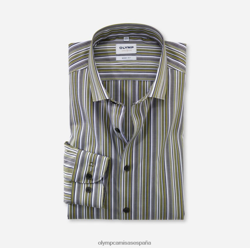 ropa OLYMP Body Fit de nivel cinco, camisa business, Kent moderno, verde lima 8N2F724