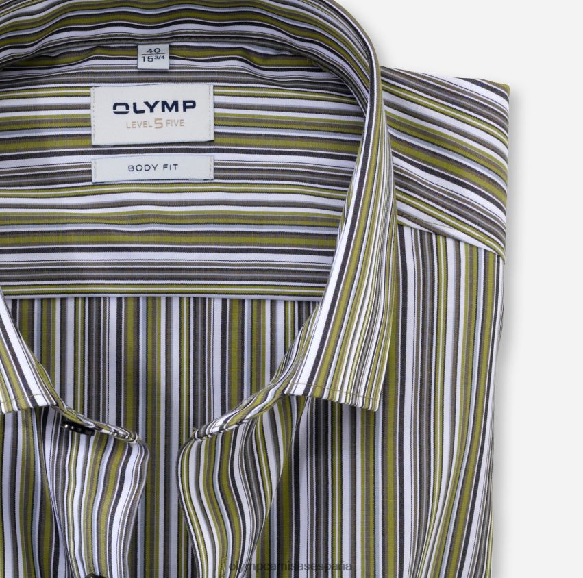 ropa OLYMP Body Fit de nivel cinco, camisa business, Kent moderno, verde lima 8N2F724