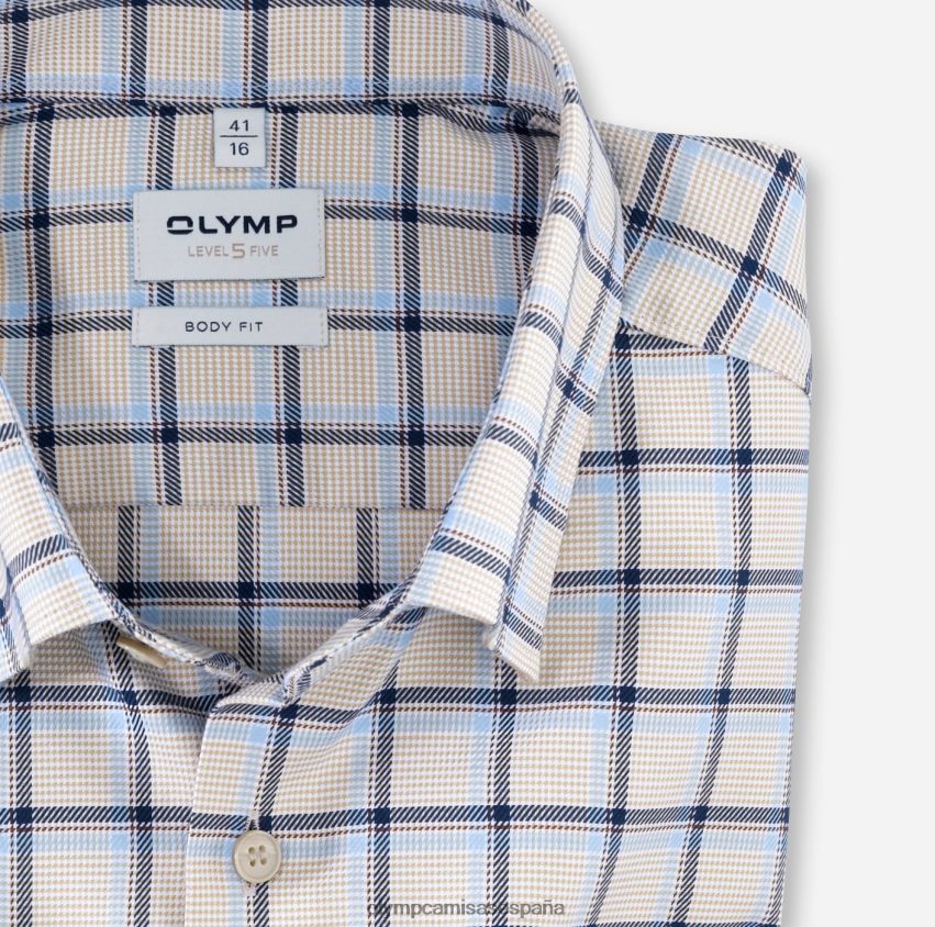ropa OLYMP Body Fit de nivel cinco, camisa business, botones debajo, natural 8N2F743