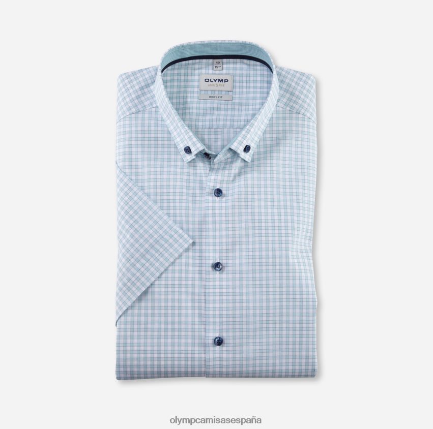 ropa OLYMP Body Fit de nivel cinco, camisa business, botones, esmeralda 8N2F704