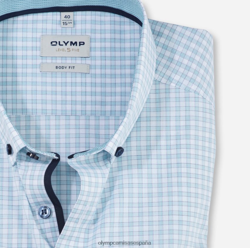 ropa OLYMP Body Fit de nivel cinco, camisa business, botones, esmeralda 8N2F735